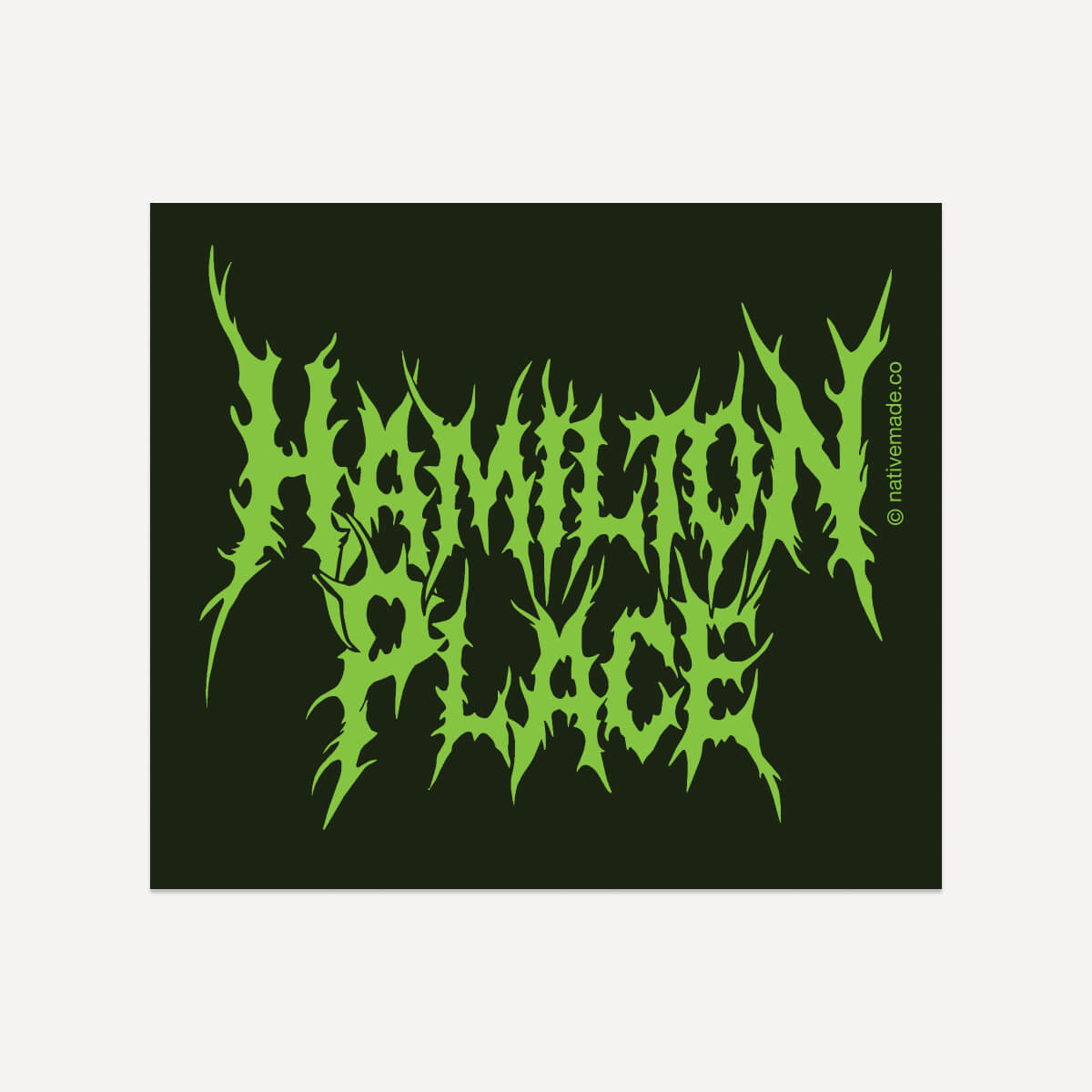 Hamilton Place Death Metal Sticker