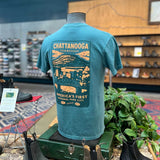 emerald t-shirt with 'America's First National Park City Chattanooga, Tennessee' design on a mannequin in a store setting.