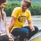 Wearing our Chattanooga Rocks Tee at Raccoon Mountain in front of the Tennessee River.