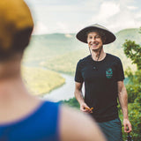 NativeMade Mountain Tee at Snoopers Rock with the Tennessee River in the background