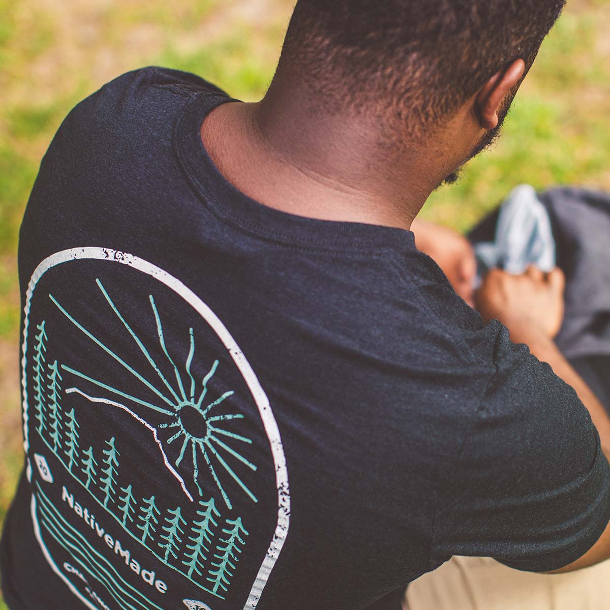 Closeup of the NativeMade Mountain Tee