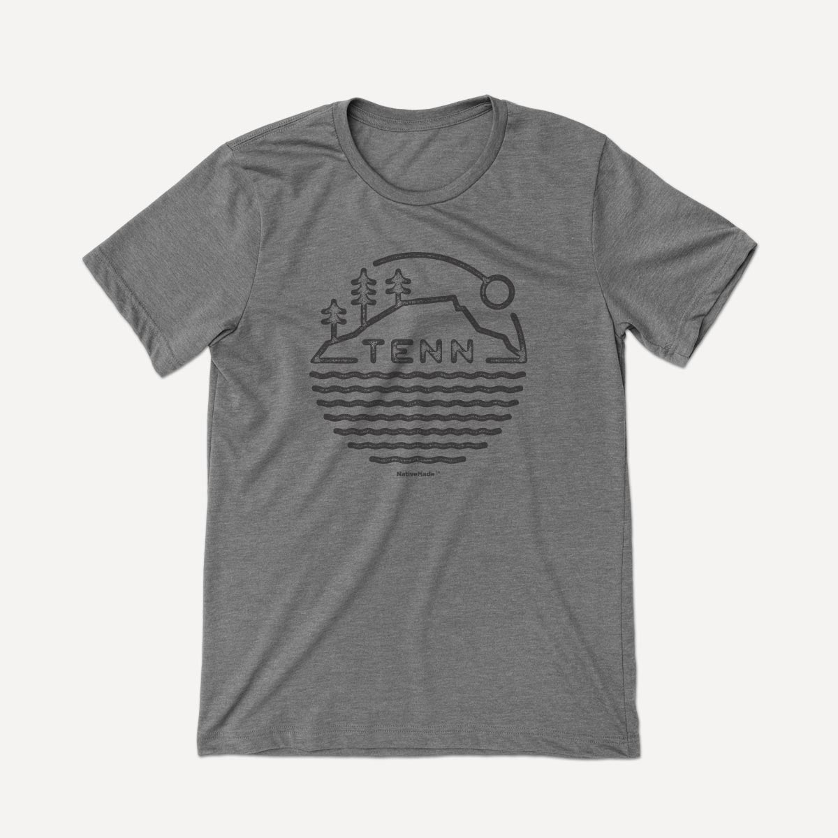 Tenn Badge design on a heather grey t-shirt