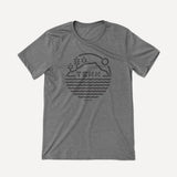 Tenn Badge design on a heather grey t-shirt